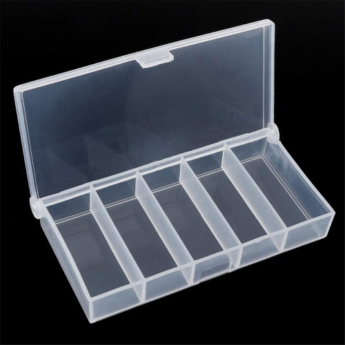 5 Grids Plastic Organizer Box Clear Fishing Tackle Storage Box 1