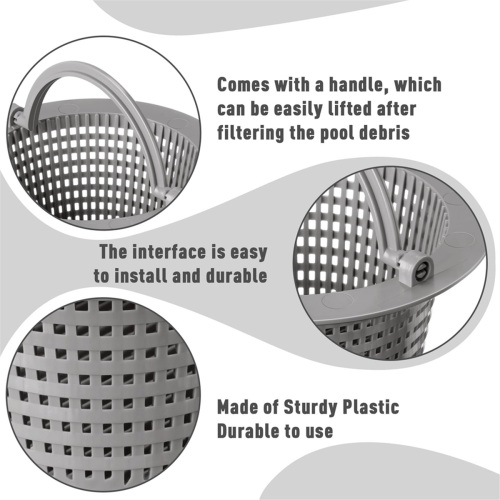 2Pcs Pool Skimmer Basket with Handle for Swimming Pools Cleaning,A 1