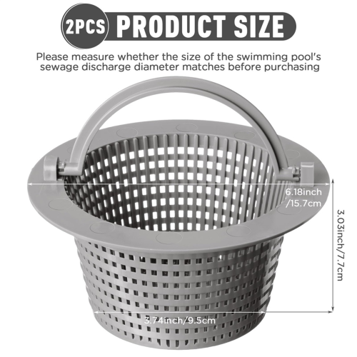 2Pcs Pool Skimmer Basket with Handle for Swimming Pools Cleaning,A 2