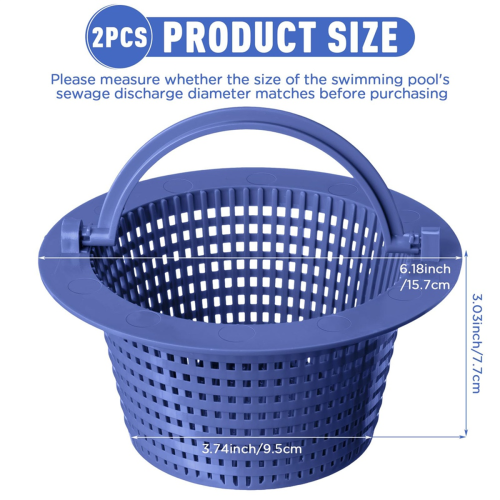 2Pcs Pool Skimmer Basket with Handle for Swimming Pools Cleaning,E 2