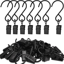50PCS Stainless Steel S Hooks Curtain Clips