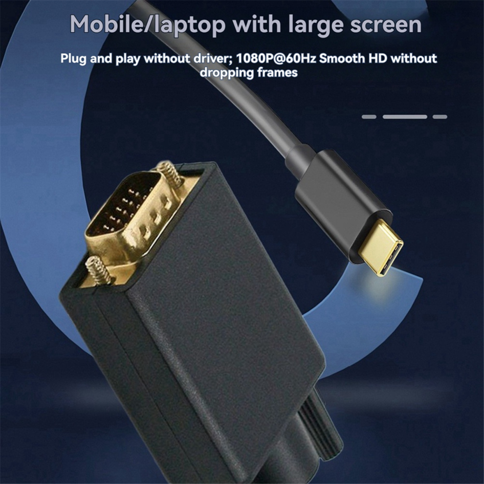 Cavo Convertitore Da USB-C A Vga, Adattatore Da Tipo C A D-Sub A 15 Pin Vga