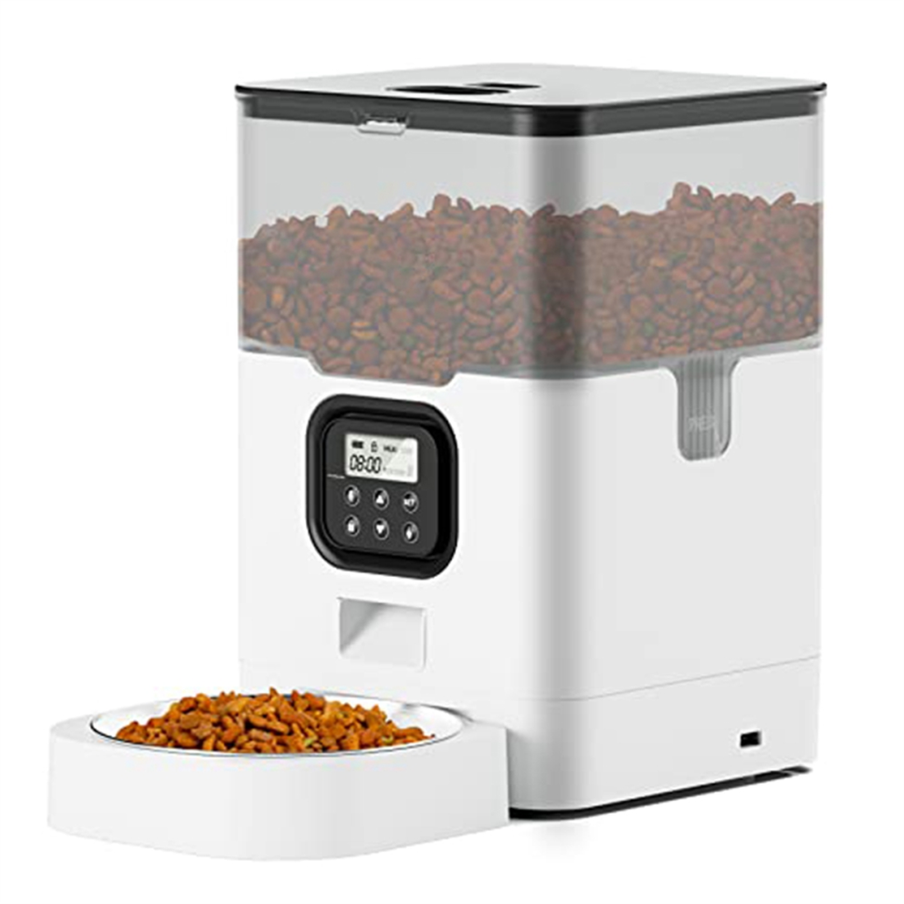 Voederbak Voor Huisdieren, Dispenser Voor Droogvoer, Automatische Voerbak Voor Huisdieren, Eu-Stekker-image