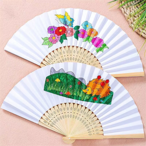 40 st DIY papper bambu vikbara fläktar vuxna barn kalligrafi 1