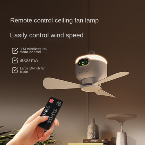USB-aufladbarer großer Wind-Deckenventilator, abnehmbare Flügel 2