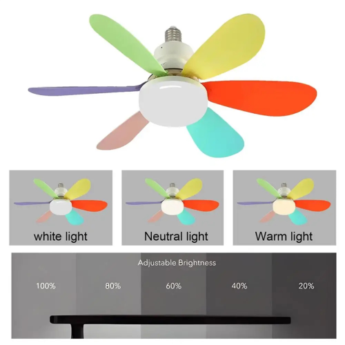 Ceiling Fans With Lights E27/26 Socket Screw Ceiling Fan Multicolor,B 2