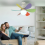 Ceiling Fans With Lights E27/26 Socket Screw Ceiling Fan Multicolor,B 2