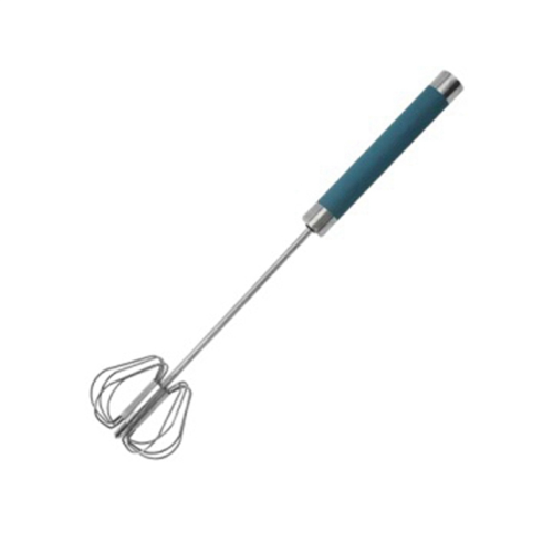 12inch Stainless Steel Semi-Automatic Whisk, Navy blue