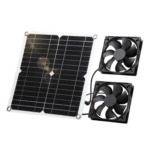Solar Fan,12 W Solar Panel Fan, Weatherproof,with DC Double Fan