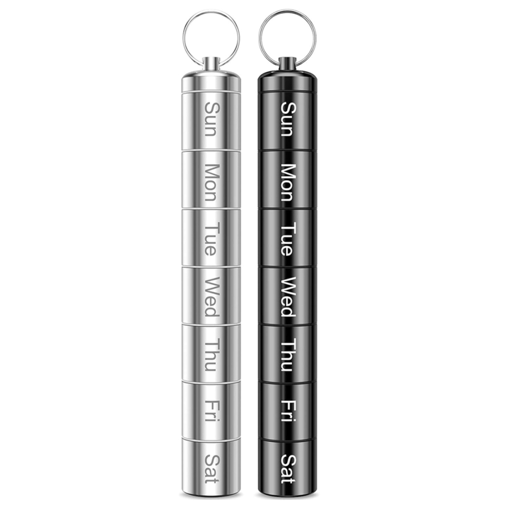 Markenlos 2 Pack Weekly Pill Organizer 2 Times A Day, Portable Small Pill Case