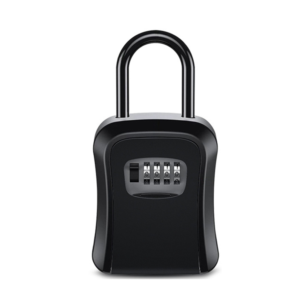 Outdoor Password Key Extended Locking Hook 4 Digit Code Box Black 4853464457639