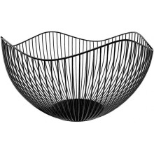 Wire Fruit Basket Black Fruit Bowl for Kitchen Counter Wave Fruit Basket Serving Bowl Wire Fruit Dish for Fruits and Veggies