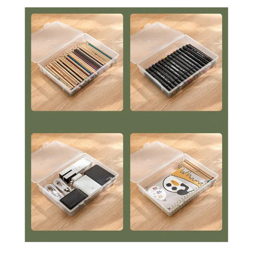 3 Stück A4-Format-Organizer, Buch-Organizer, Büro-Dateibox, transparent, L 2