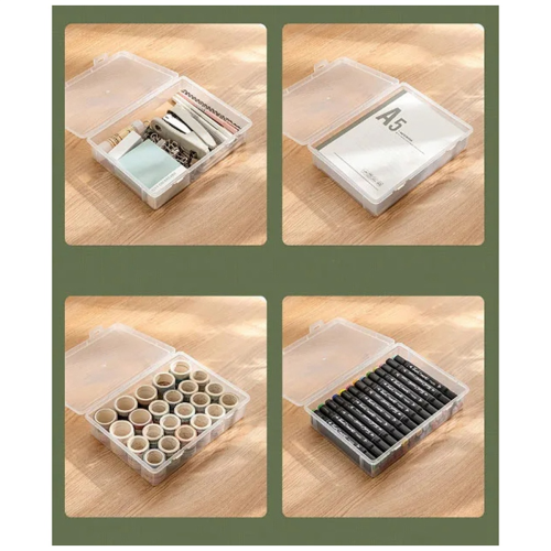 3 Stück A4-Format-Organizer, Buch-Organizer, Büro-Dateibox, transparent, L 1