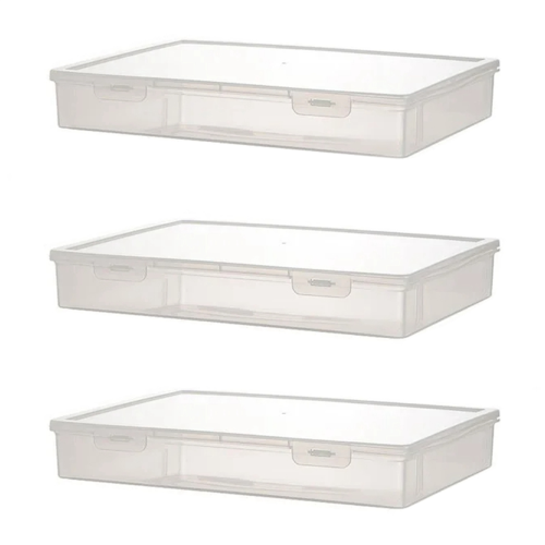3 Stück A4-Format-Organizer, Buch-Organizer, Büro-Dateibox, transparent, L