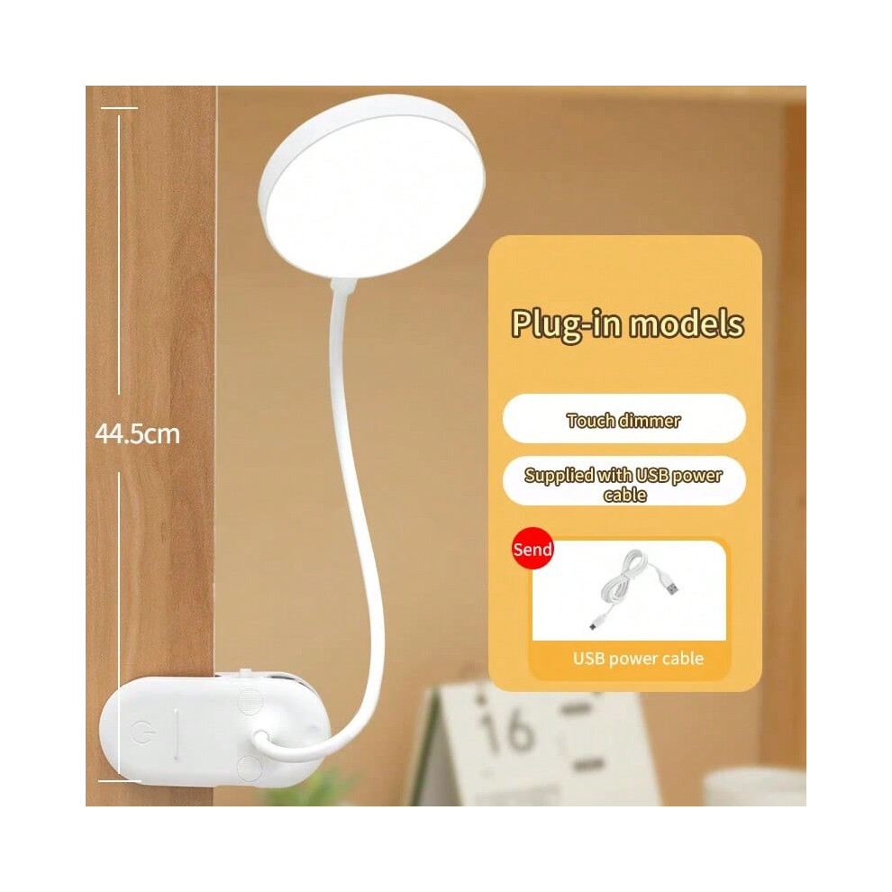 (No Rechargeable) Led Table Lamp USB Rechargeable Night Light With Folding Clamp Study Stand Read Lamp Touch 3 Modes Dimming Eye Protection Light