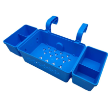Poolside Storage Basket With Pool Cup Holder, Above Ground Pool, blue