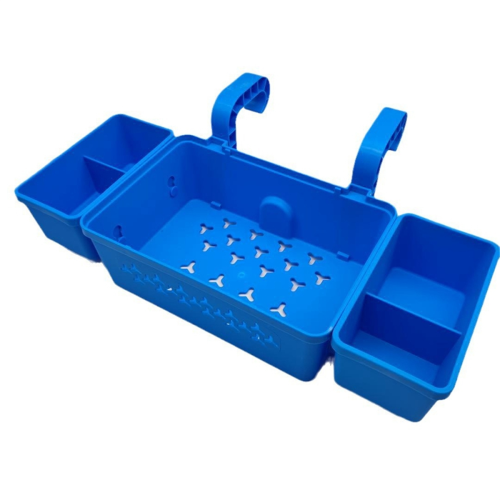 Poolside Storage Basket With Pool Cup Holder, Above Ground Pool, blue