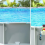 Poolside Storage Basket With Pool Cup Holder, Above Ground Pool, blue 5