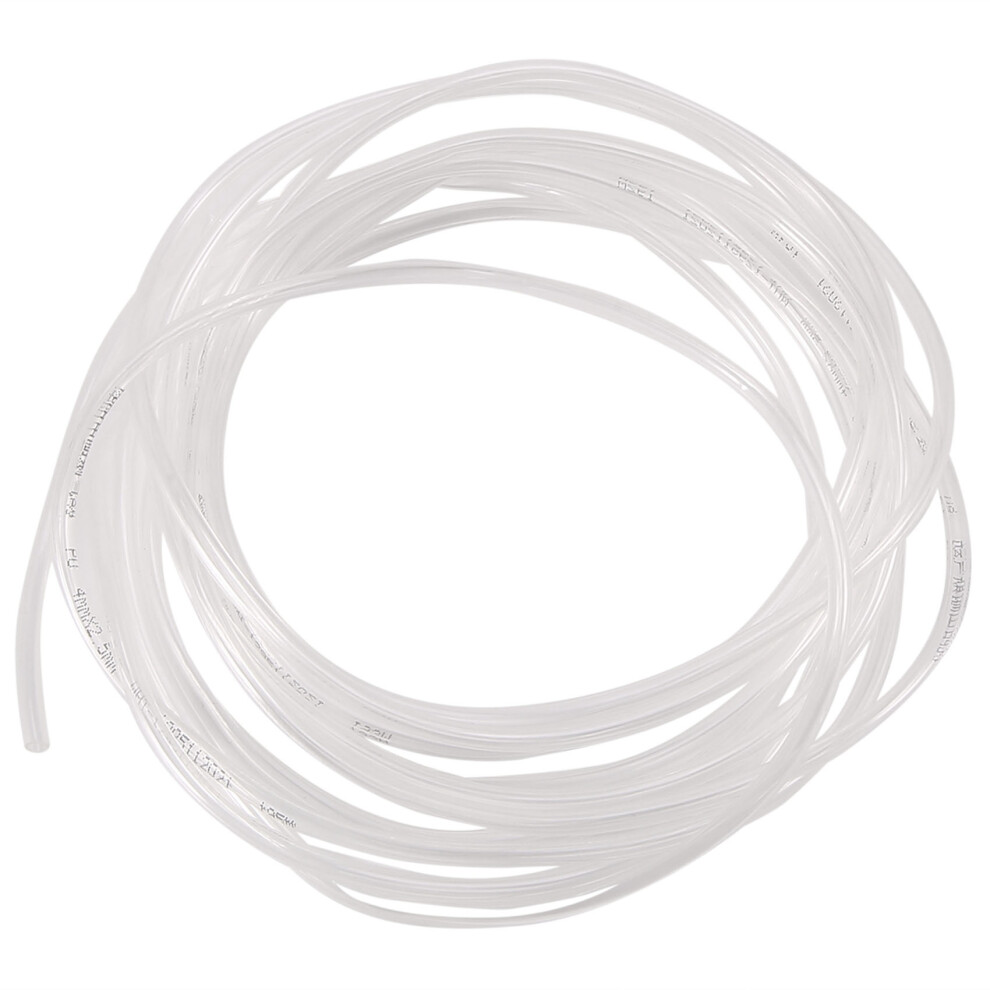 Transparent 4 Meters 13.1Ft 4Mm X 2.5Mm Pneumatic Polyurethane Air Hose Tube 4851886195696