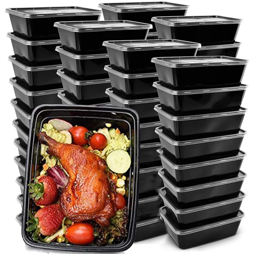 50er-Pack Meal-Prep-Behälter, wiederverwendbare To-Go-Lebensmittelbehälter