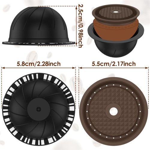 5Pc Reusable Vertuo Pod for Machine, Coffee Capsule (230Ml) 1