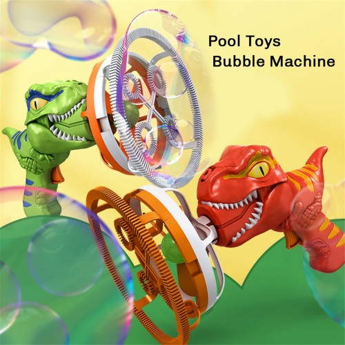 Electric Dinosaur Bubble Machine Bubble Dinosaur Pool Toys Blue 2
