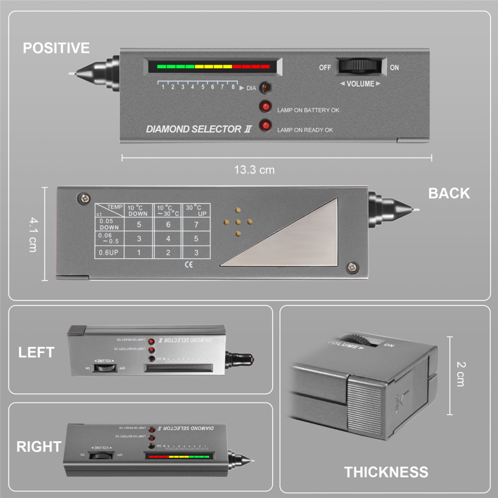 Diamond Tester Pen, High Accuracy Jewelry Tester+60X Led Magnifying 4851886101789