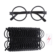 16Pcs Wizard Glasses with Round Frame No Lenses and Tattoos for Kids