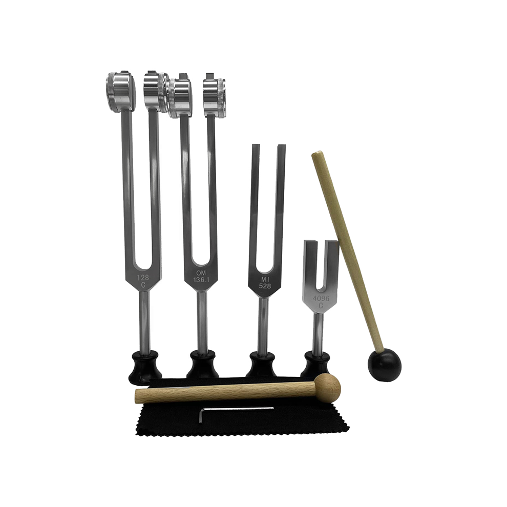 Markenlos 4Pcs Tuning Fork Set (4096C, Mi528, 128C, Om136.1) For