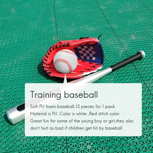 Pacote com 12 bolas de beisebol de 9 polegadas para adultos e jovens, para treinamento de jogo 2
