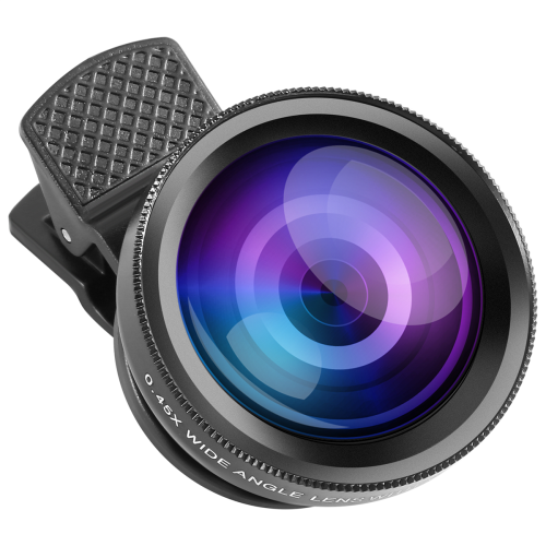 Φακός τηλεφώνου Fish Eye, τηλέφωνο 0.45X με φακό κάμερας HD Macro Clip 1