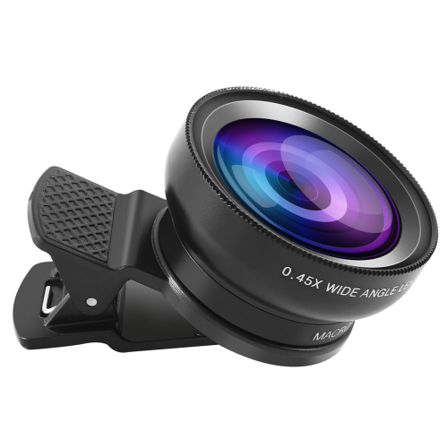 Φακός τηλεφώνου Fish Eye, τηλέφωνο 0.45X με φακό κάμερας HD Macro Clip 2
