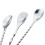 3 Pcs Extra Long Stainless Steel Mixing Spoons Spiral Pattern Bar 3