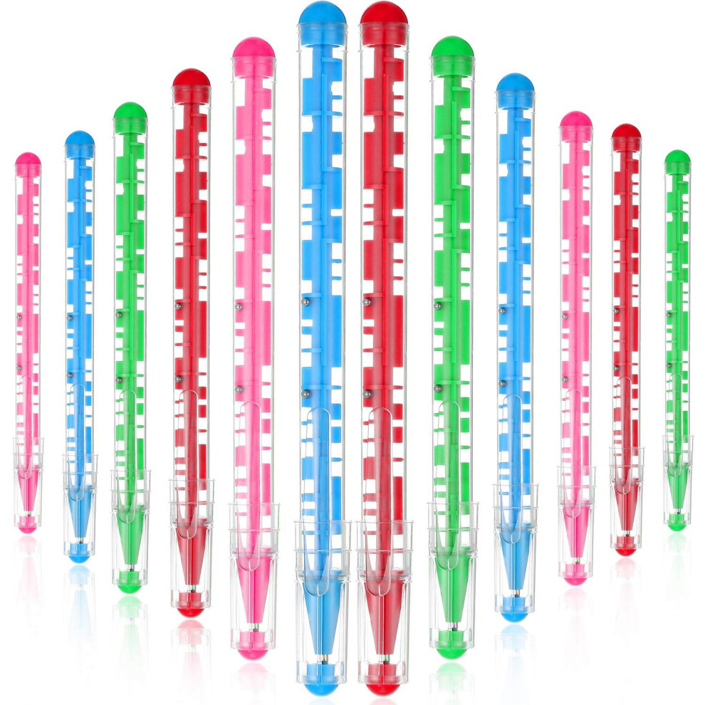 Markenlos 24Pcs Maze Pen Puzzle Ink Pen Fidget Toy Pen With Ball Maze Inside Blue
