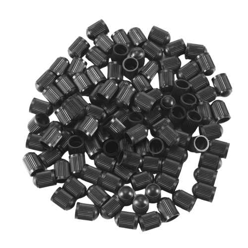 Sett med 100 - Sorte plastventilhetter 2