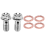2x Ανοξείδωτη βίδα φρένου μοτοσικλέτας M10 x 1.0mm Κεντρική αντλία φρένων δαγκάνας 4