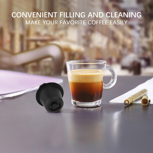 Kapsler Kompatible kaffemaskiner med kaffeskebørste (6, sort) 2