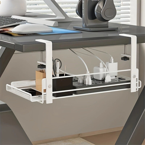 Under desk cable management tray, workstation storage, style 2 2