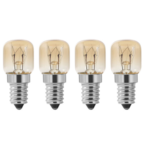 Oven Bulb,4Pcs E14 Oven 15W, Cap Clear Pygmy Oven Lamp