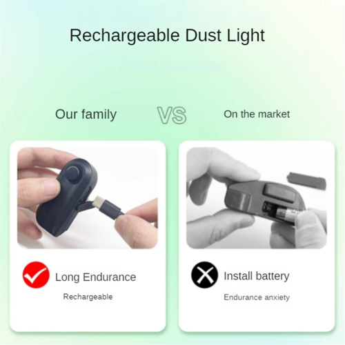 LED-lampe for støvsuger, avslør støv, USB-lading 2
