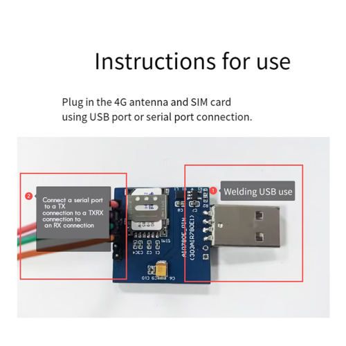 Modul 4G Luat Air780E Modul Netcom complet Comunicație serială IoT 2