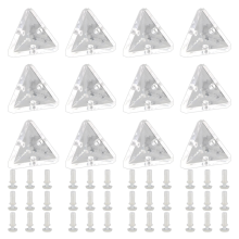 12 stuks acryl hoekbeugels met semi-transparante schroeven, transparant