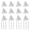 12Pcs Acrylic Corner Brackets with Semitransparent Screws Clear 1