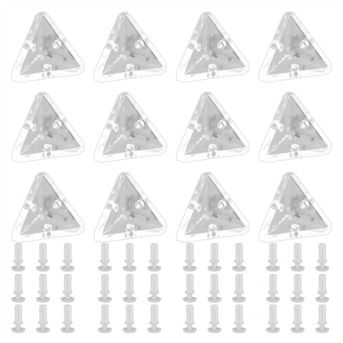 12Pcs Acrylic Corner Brackets with Semitransparent Screws Clear
