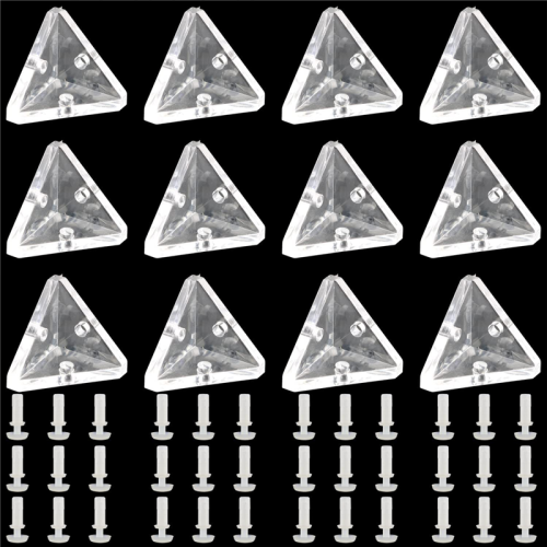 12Pcs Acrylic Corner Brackets with Semitransparent Screws Clear 2