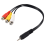 Adaptérový kabel s konektorem 2,5 mm Mini AV samec na 3RCA samice (v/z) 1