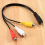 Adaptérový kabel s konektorem 2,5 mm Mini AV samec na 3RCA samice (v/z) 5