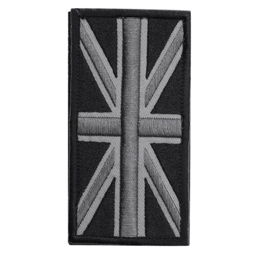 Jack UK Flag Badge Patch Stick 10cm x 5cm NY, (Sort/Grå) 2