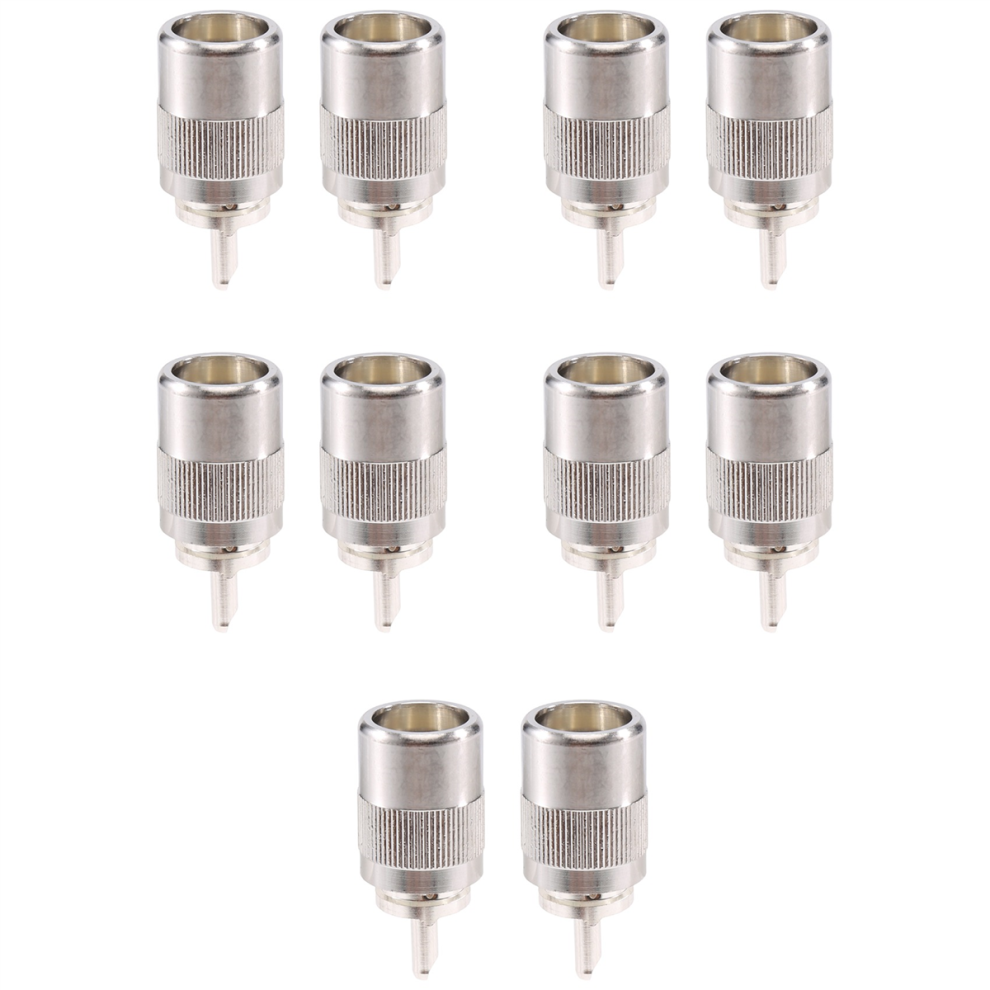 10Pcs Uhf Male Pl259 Plug Solder Rg8 Rg213 Lmr400 7D- Cable Silver 4851886138907